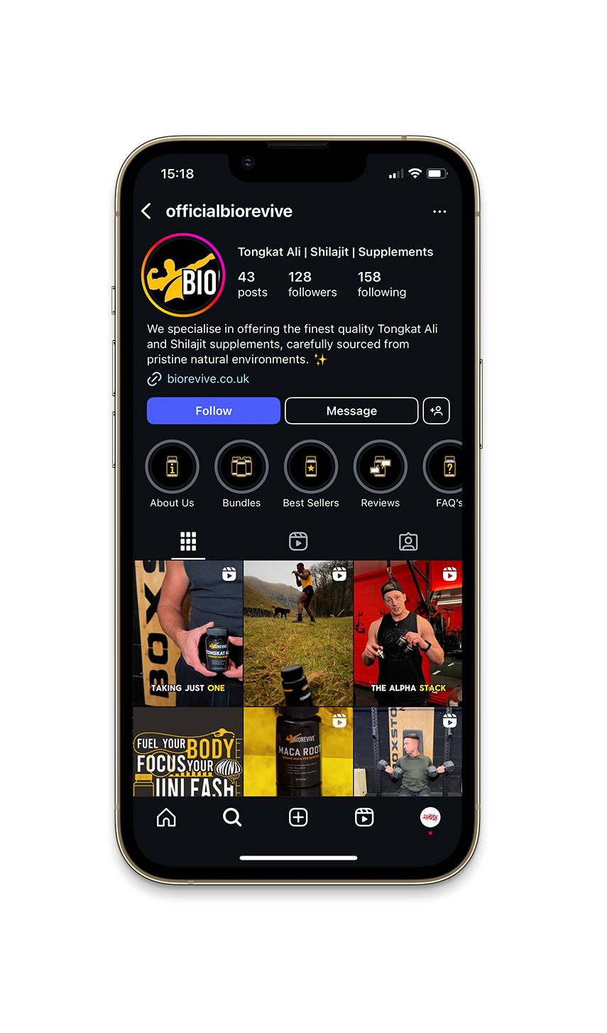 GO:24 Social Marketing Agency Biorevive Phone Mockup