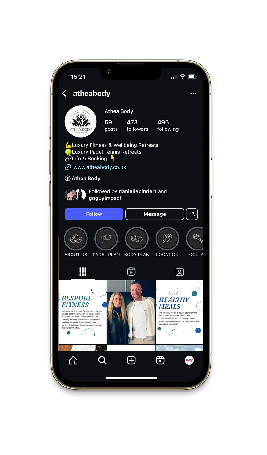 GO:24 Social Marketing Agency Athea Body Phone Mockup